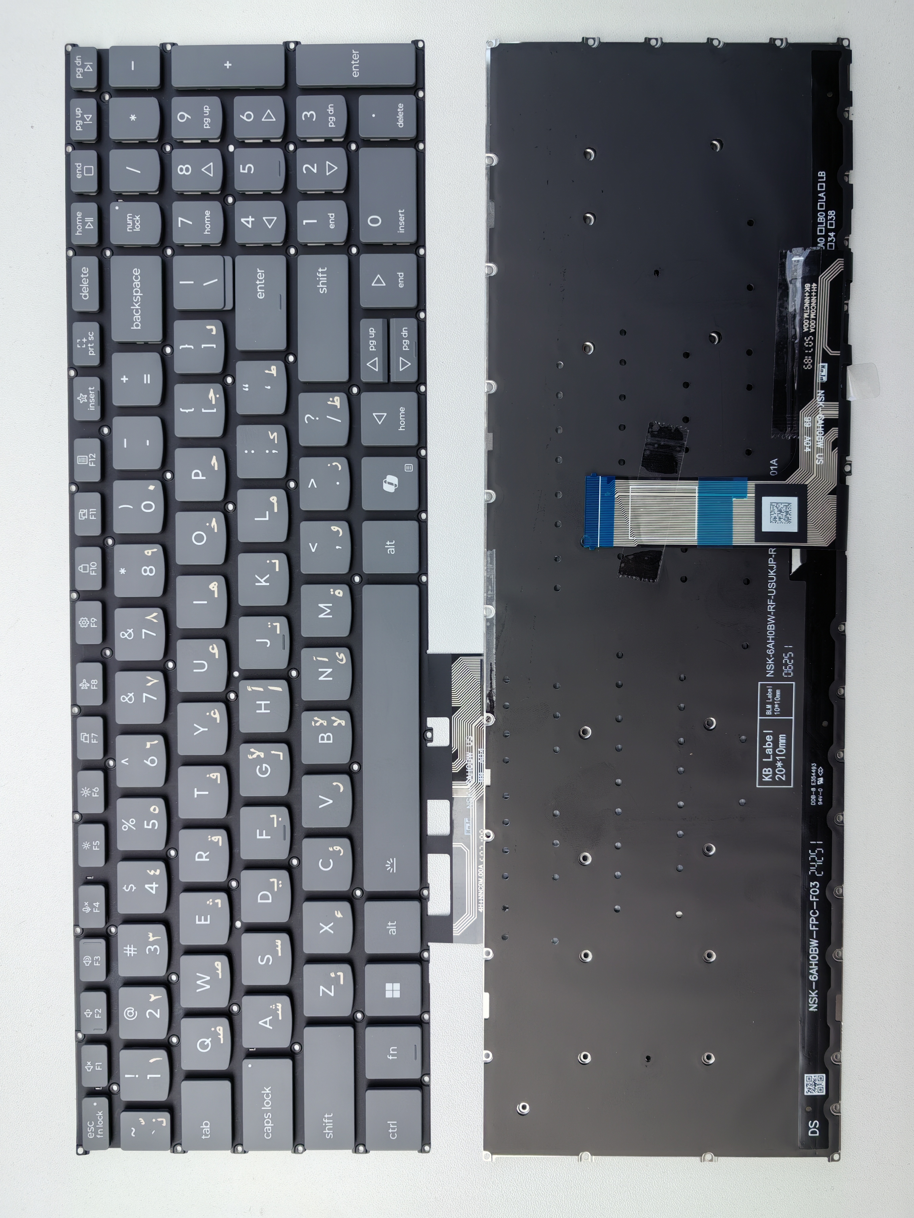 Picture of New Replacement Laptop Keyboard For LENOVO 16SE Xiaoxin 16C Slim 5 16IAH10 AI key/16IRH10/16IRH10R Grey Backlit AR Layout